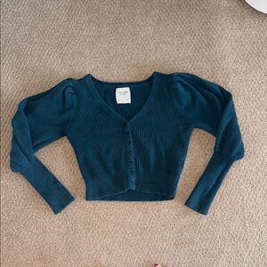 Abercrombie & Fitch Teal Knit Cardigan